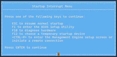 Startup Menu